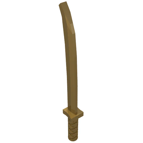 Del 30173b – Minifigur, Vapen Svärd, Shamshir/Katana (Square Guard) med Uncapped Pommel och Hole in Hilt