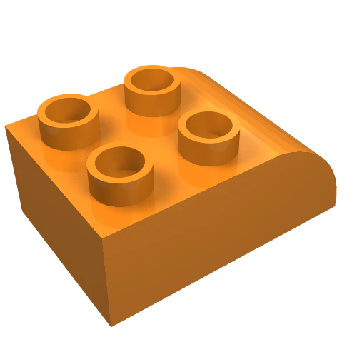 Part 2302 – Duplo, Brick 2 x 3 Slope Curved