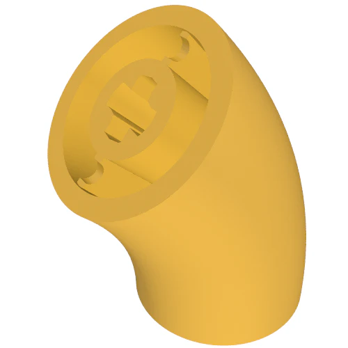 Part 65473 – Brick, Round 2 x 2 D. 45 degrees Elbow (25.5mm Standing Height)