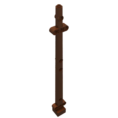 Del 48002b – Båt, mast 2 x 2 x 20 med hål och axelhål (x form / x orientering)