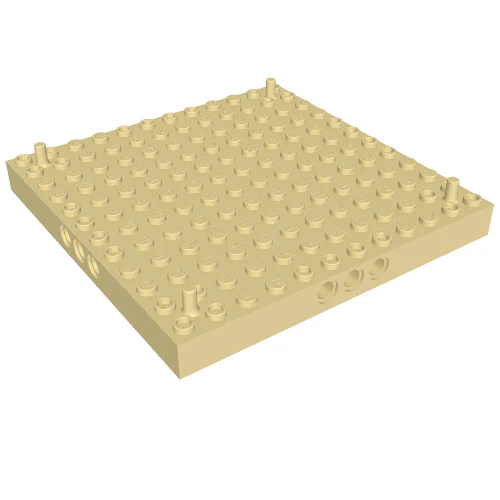 Part 47976 – Brick, Modified 12 x 12 with 3 Pin Holes on each Side and Peg at each Corner