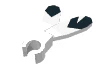 Part 471p01 – Minifigure, Plume Feathers with Clip and Black Tip Pattern