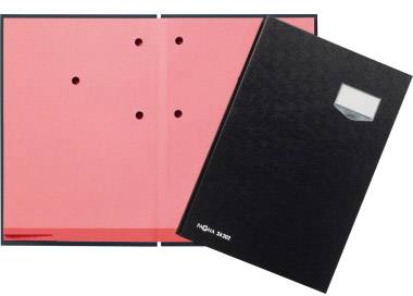PAGNA underskriftsmapp de Luxe DIN A4 plast svart rosa 20 fack