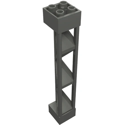 Del 30517 – Stöd 2 x 2 x 10 balk Triangulär vertikal – Typ 1 – Solid topp, 3 stolpar