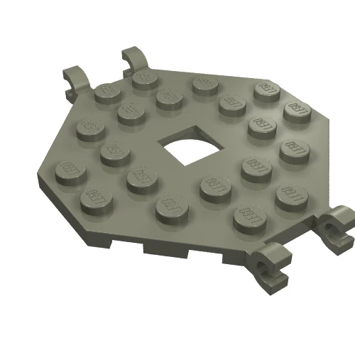 Part 2539 – Plate, Modified 6 x 6 Octagonal with Open Center and 4 Clips (Horizontal Grip)