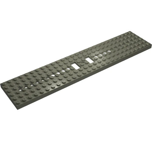 Part 4093a – Train Base 6 x 28 with 3 Round Holes Each End and 1 x 2 Cutouts