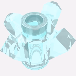Del 11127 – Rock 1 x 1 Crystal 4 Point (tegelsten, runda 1 x 1 med 4 uppåtriktade fenor / spetsar)