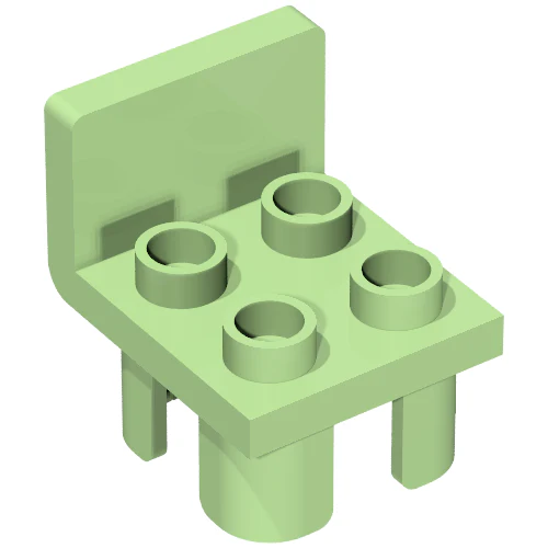 Part 6478 – Duplo, Furniture Chair with 4 Studs and Squared Back