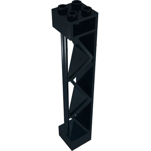 Del 57893 – Stöd 2 x 2 x 10 balk Triangulär vertikal – Typ 2 – Öppen sida, 1 stolpe och 1 panel