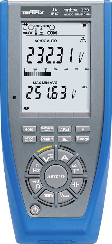 Metrix MTX3291 Handmultimeter digital CAT III 1000 V, CAT IV 600 V Display (Beräkningar): 60000
