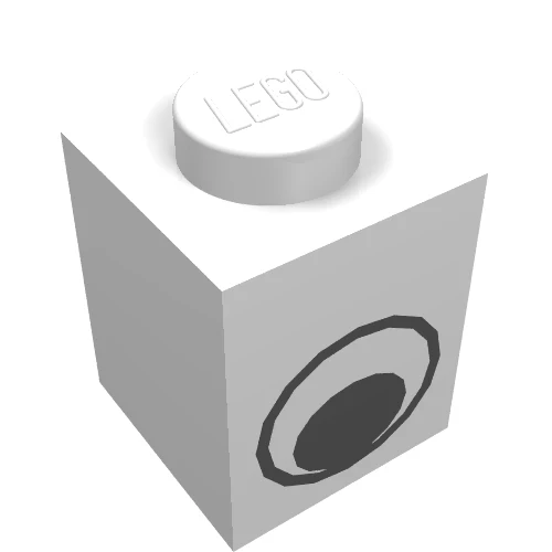 Del 3005pe1 – Brick 1 x 1 med Eye Simple Black and White Pattern