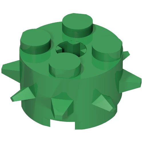 Part 27266 – Brick, Round 2 x 2 with Spikes and Axle Hole
