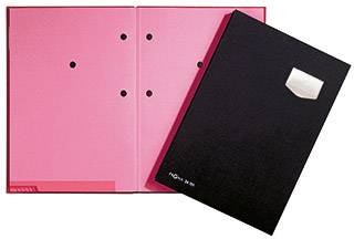PAGNA underskriftsmapp de Luxe DIN A4 plast svart rosa 10 fack