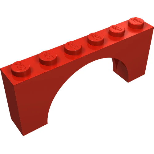 Del 15254 – Arch 1 x 6 x 2 – Medium Thick Top utan förstärkt undersida